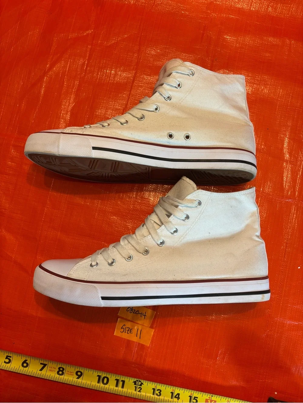 Classic High-Top Canvas Sneakers in Off-White